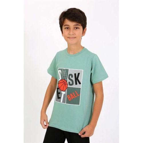 Erkek Çocuk Kısa Kol Penye Pijama Takım Suyeşili