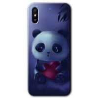 MRCİLETİSİM Xiaomi Redmi 9A Kılıf HD Desen Baskılı Arka Kapak+Temperli Cam - Bebek Panda