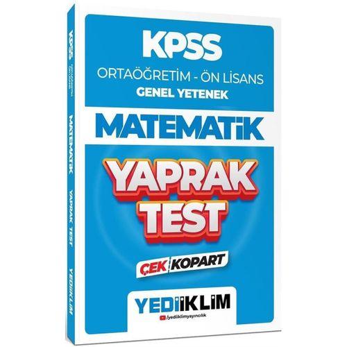 2024 KPSS Ortaöğretim Ön Lisans Genel Yetenek Matematik Çek Kopart Yaprak Test Yediiklim Yayınları