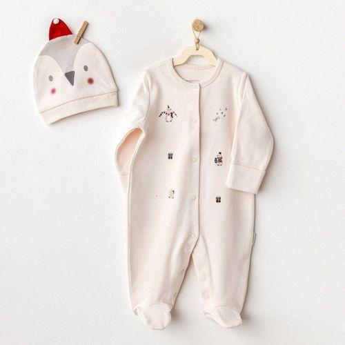 Andywawa Andywawa AC25343 Penguin Bebek Tulum Takım Ekru