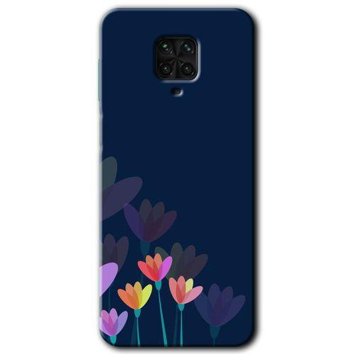 MRCİLETİSİM Xiaomi Redmi Note 9 Pro Kılıf Baskılı Kapak - Çizim Çiçekleri + 5D Tam Kaplayan Cam
