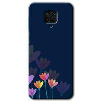 MRCİLETİSİM Xiaomi Redmi Note 9 Pro Kılıf Baskılı Kapak - Çizim Çiçekleri + 5D Tam Kaplayan Cam