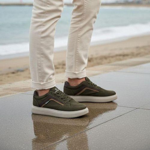 Dakır's 2298 Haki Fuspetli Hafif Rahat Keten Spor Ayakkabı