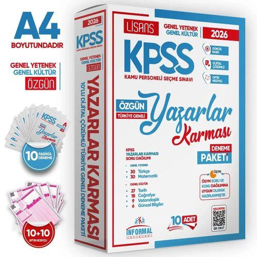 2026 KPSS Lisans Yazarlar Karması GYGK Türkiye Geneli Kurumsal 10lu Deneme Paketi İnformal Yayınları
