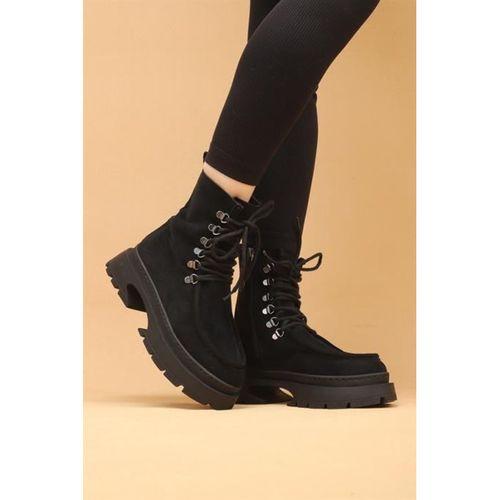 Seria Siyah Renkli Fermuarlı Süet Kadın Bot