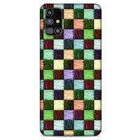 Samsung Galaxy M31s Kılıf Patchwork (6) Silikon Kılıf Su Yeşili