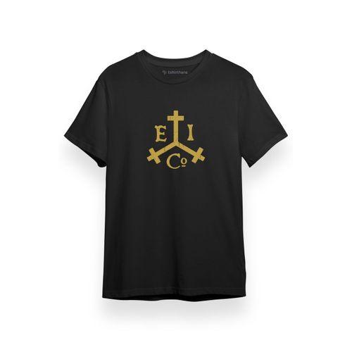 Pirate Of The Carribean East India Trading Logo Siyah Kısa kol Erkek Tshirt