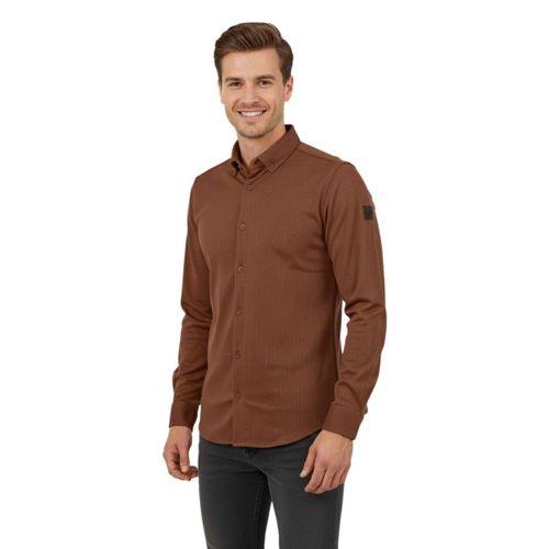 Erkek Spor Slim Fit Uzun Kol Petek Fitilli Gömlek BGL-ST04824