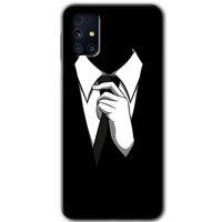 MRCİLETİSİM MRCİLETİSİM Samsung Galaxy M31s Kılıf HD Desen Baskılı Arka Kapak + Temperli Cam - Smokin