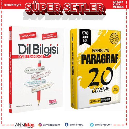 Pegem KPSS Ezberbozan Paragraf Deneme ve AKM Dil Bilgisi Soru Bankası Seti 2 Kitap
