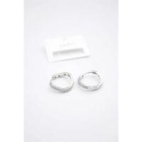 Taşlı Halka Küpe - Gümüş