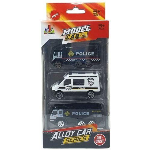 3'lü İş Makinaları Road Seti - Die Cast - DS044 - Polis