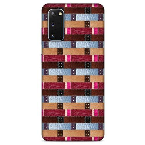 Samsung Galaxy S20 Kılıf Patchwork (45) Liquid Air Kılıf Bordo Gri