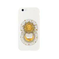 iPhone SE Moon and Sun Premium Beyaz Lansman Silikonlu Kılıf