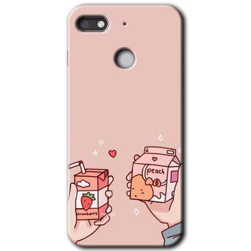 General Mobile GM 8 Go HD Baskılı Kılıf + 9D Tam Ekran Koruyucu - Meyveli Süt