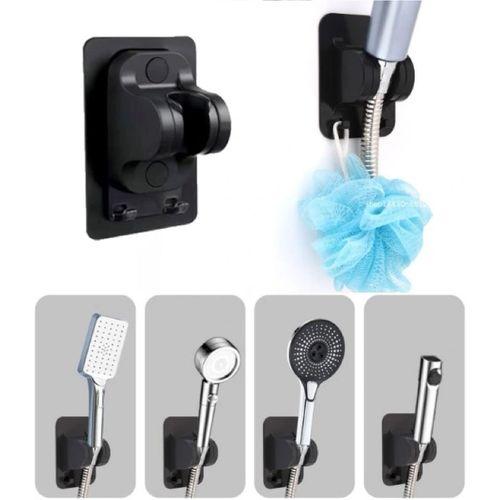 Yapışkanlı Duş Başlığı Tutucu Ayarlı Askılı Siyah