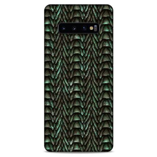 Samsung Galaxy S10 Plus Kılıf Dragons (9) Kılıf Ejderha Cilt Açık Yeşil