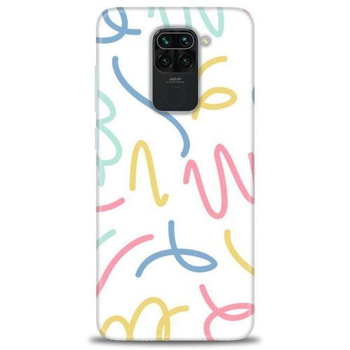 Xiaomi Redmi Note 9 Kılıf HD Baskılı Kılıf - Renkli Çizgiler + Tam Ekran Koruyucu