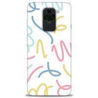 Xiaomi Redmi Note 9 Kılıf HD Baskılı Kılıf - Renkli Çizgiler + Tam Ekran Koruyucu