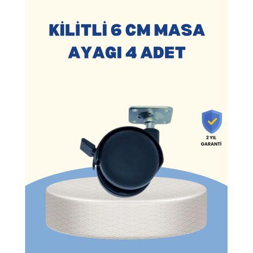 Kilitli Mobilya Tekerleği 6 Cm 4’lü Kolay Kurulum