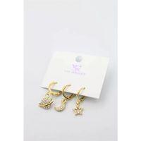 3'lü Gezegen Küpe - Altın