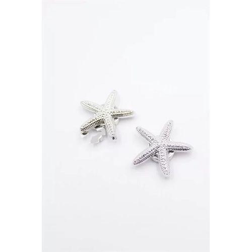 Deniz Yıldızı Düğme Broşu - Gümüş