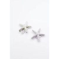 Deniz Yıldızı Düğme Broşu - Gümüş