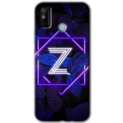 Tecno Spark 6 Go Kılıf HD Desen Baskılı Arka Kapak - Dark Neon Yaprak Z Harfi