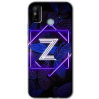 Tecno Spark 6 Go Kılıf HD Desen Baskılı Arka Kapak - Dark Neon Yaprak Z Harfi
