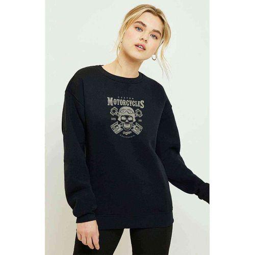 American Costum Vintage California Baskılı Siyah Kadın Sweatshirt