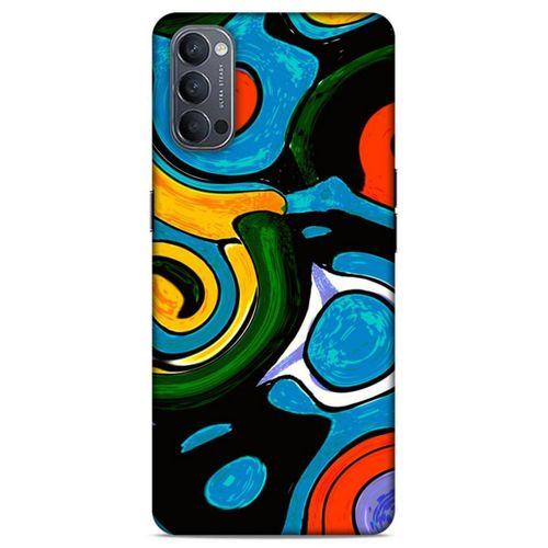 Lopard Oppo Reno 4 Uyumlu Kılıf Soyut Sanat (24) Desenli Darbe Emici Kılıf