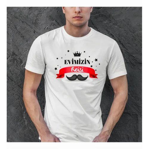 Babalar Günü Hediye Baba Temalı Baskılı Oversize Bisiklet Yaka T-shirt - Beyaz