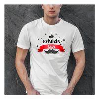 Babalar Günü Hediye Baba Temalı Baskılı Oversize Bisiklet Yaka T-shirt - Beyaz