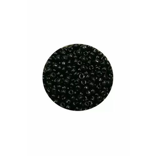 Dökme Cam Kum Boncuk (11/0) 2 mm - 60 Gram -  Siyah - BNC045