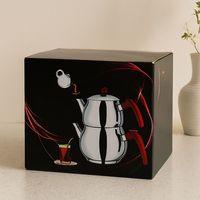 Paslanmaz Çelik Çaydanlık Seti (1L + 2L) Küre Model