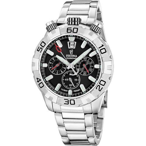 Festina F20743/6 Quartz Kronolu Çelik Gri Siyah Kadran 10 ATM 45 mm Erkek Kol Saati