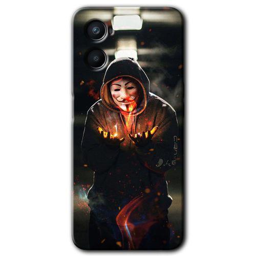 Oppo A96 Kılıf HD Desen Baskılı Arka Kapak - V for Fire