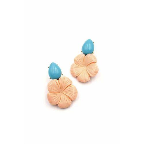 Çiçek Küpe - Somon