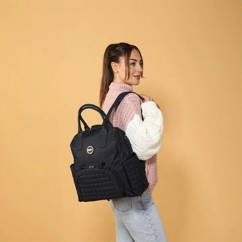 Kitty Deri Anne Bebek Bakım Sırt Çantası 7271 Siyah