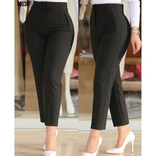 Kadın üste Oturan Paçası Bilek üzerinde Biten Krep Kumaş Kumaş Pantolon 36 (S) - 50 (5XL)