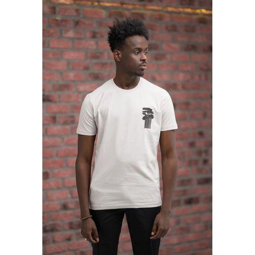 Slim Fit Sıfır Yaka Baskılı Pamuklu T-Shirt