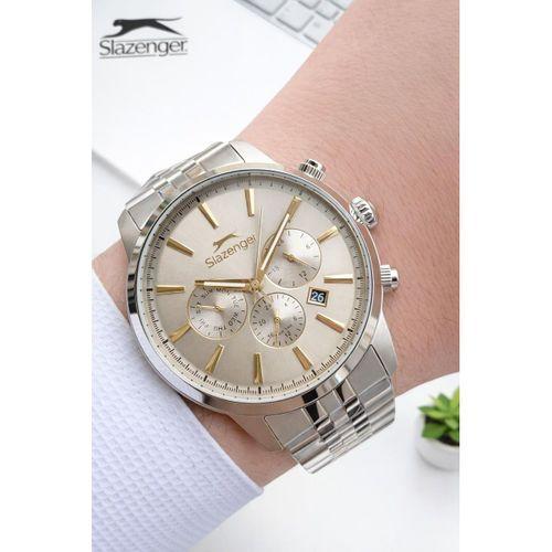 Slazenger İtalyan Tasarım Bileklik Hediyeli 2 Yıl Garantili 10 Atm Çelik Erkek Kol Saat ESL1812.E.11
