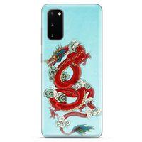 Xiaomi Poco M3 Kılıf Dragons (22) Tam Koruma Kılıfı Ejderha Dövme Kırmızı