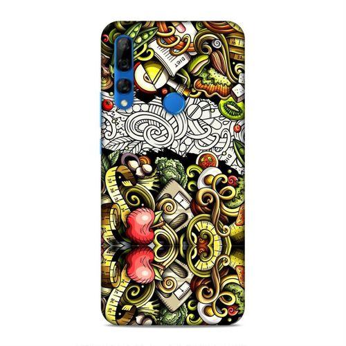 Huawei Y9 Prime 2019 Kılıf Diyet Doodle Arka Kapak Silikon Koruma Full Koruyucu