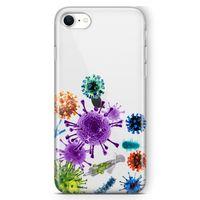 Apple iPhone SE 2020 Kılıf Enjektör Ve Virusler Arka Kapak Koruma Desenli Full Koruyucu