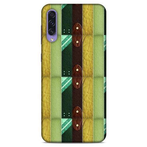 Samsung Galaxy A50s Kılıf Patchwork (15) Antişok Kılıf Yeşil Kahve