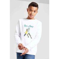 Rick And Morty Eyes Baskılı Unisex Çocuk Beyaz Sweatshirt