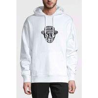 Hat Man Baskılı Beyaz Erkek Kapşonlu Sweatshirt