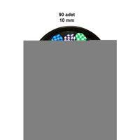 90 Adet 10 mm Polimer Kil Fimo Boncuk Takı Bileklik + 5 Metre Lastikli Misina Hediye - Desenli Kalp