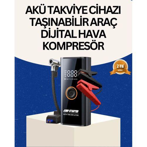 Taşınabilir Akü Takviye Ve Akıllı Lastik Şişirme Pompası